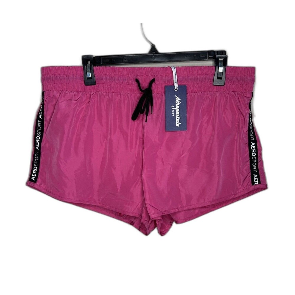 NWT Aeropostale Sport Pink Athletic Workout Drawstring Shorts Size Large